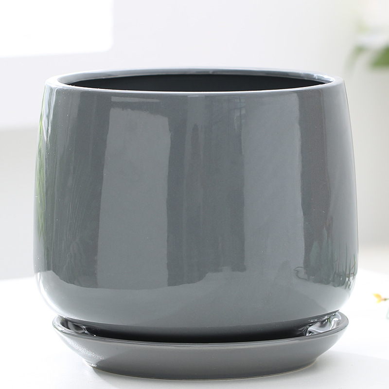Ceramic Plant Pot with Saucer