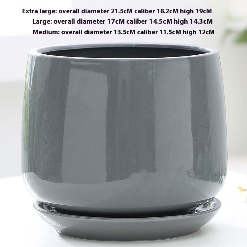 Ceramic Plant Pot with Saucer