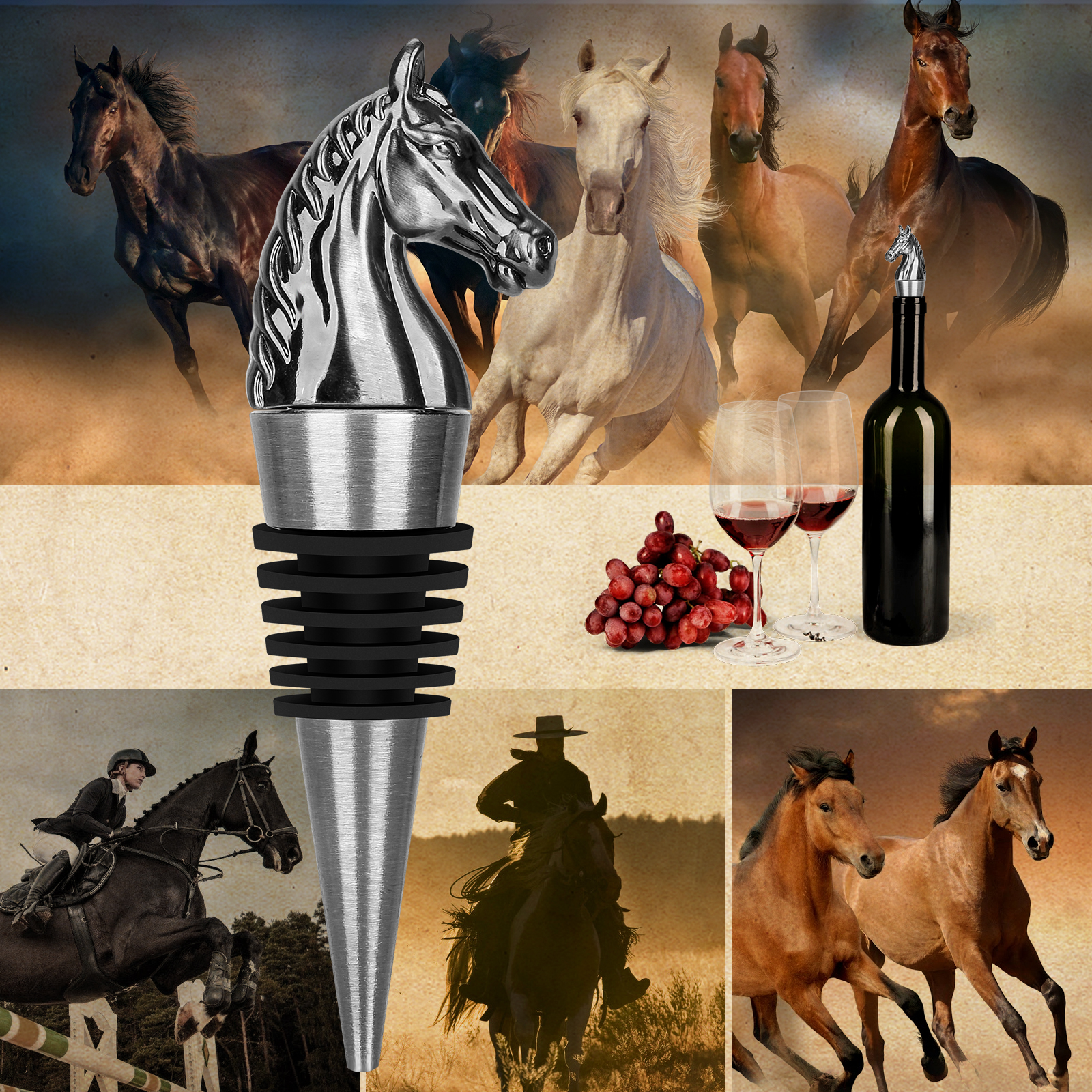 Horse Head Wine Stopper