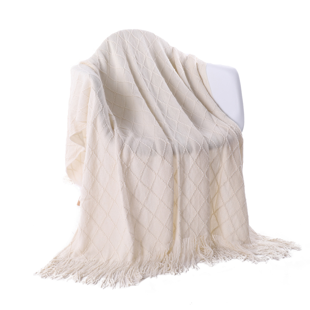 Tasselled Knit Throw