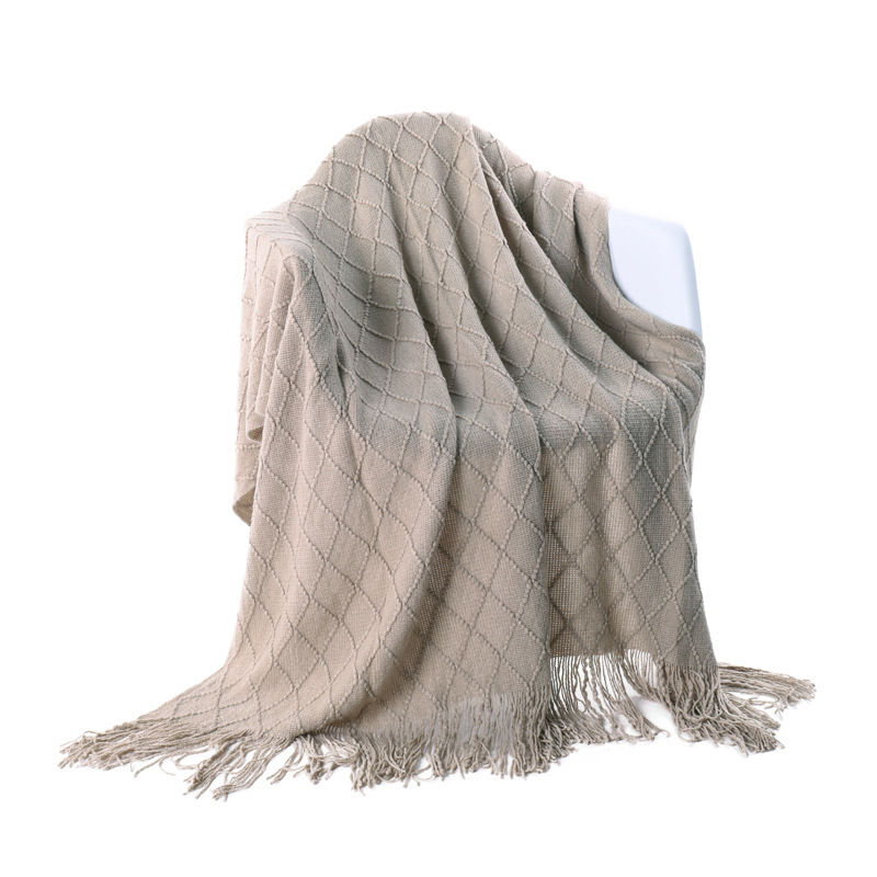 Tasselled Knit Throw